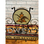 RARE Vintage 1950s Budweiser Beer On Draught Neon Lighted Bar Sign w/ Scrollwork