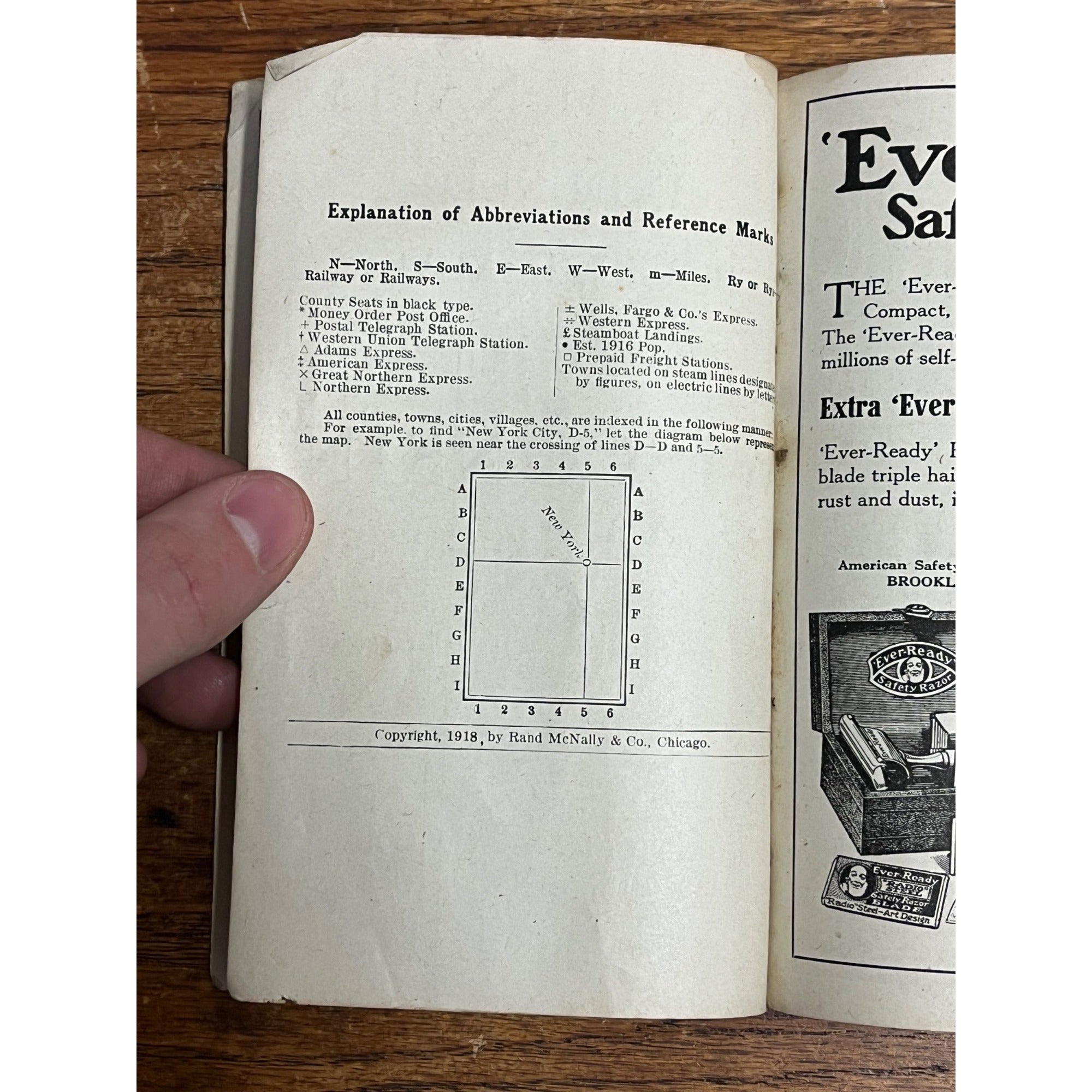 Vintage 1918 Rand-McNally Wisconsin Pocket Map Indexed County & Shippers Guide