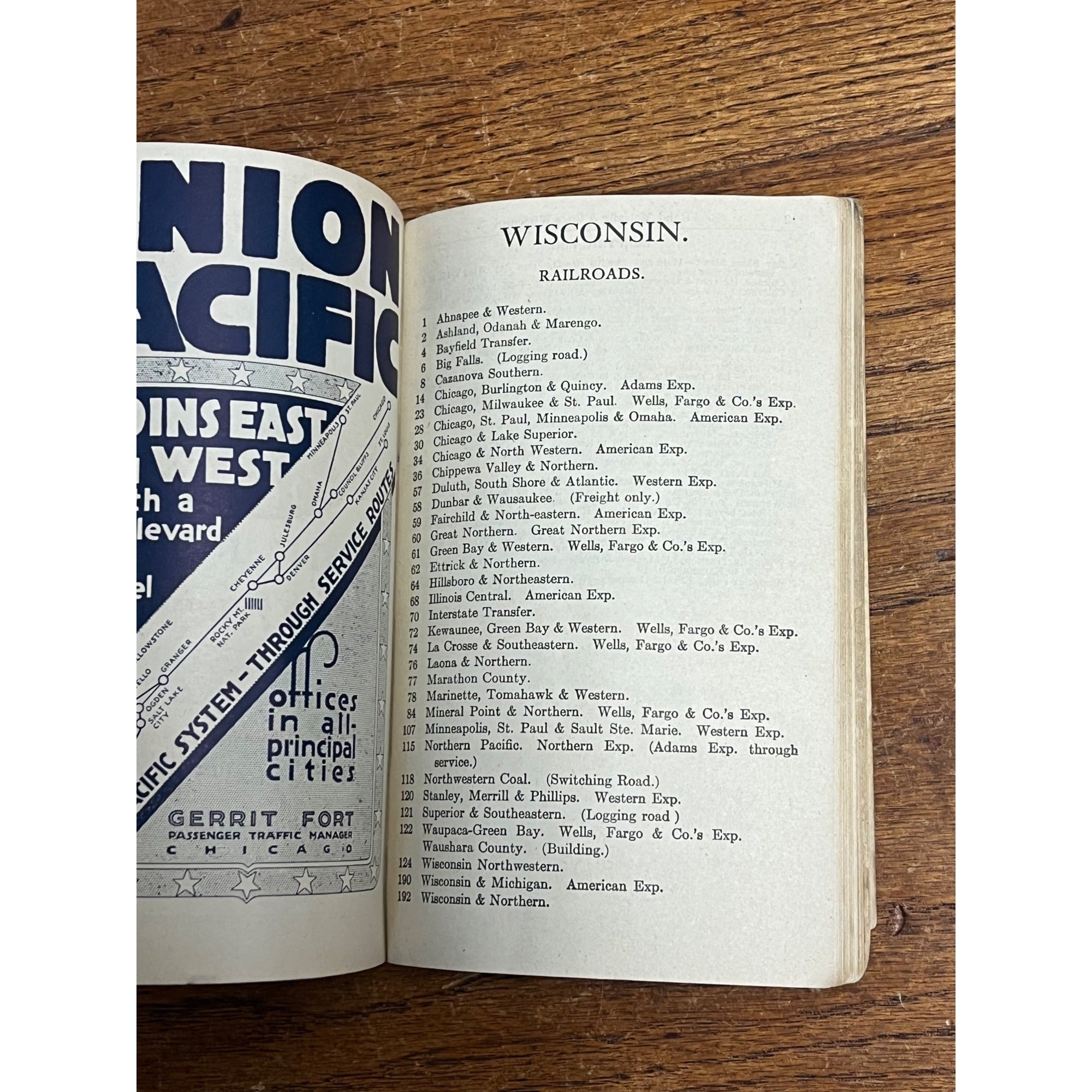 Vintage 1918 Rand-McNally Wisconsin Pocket Map Indexed County & Shippers Guide