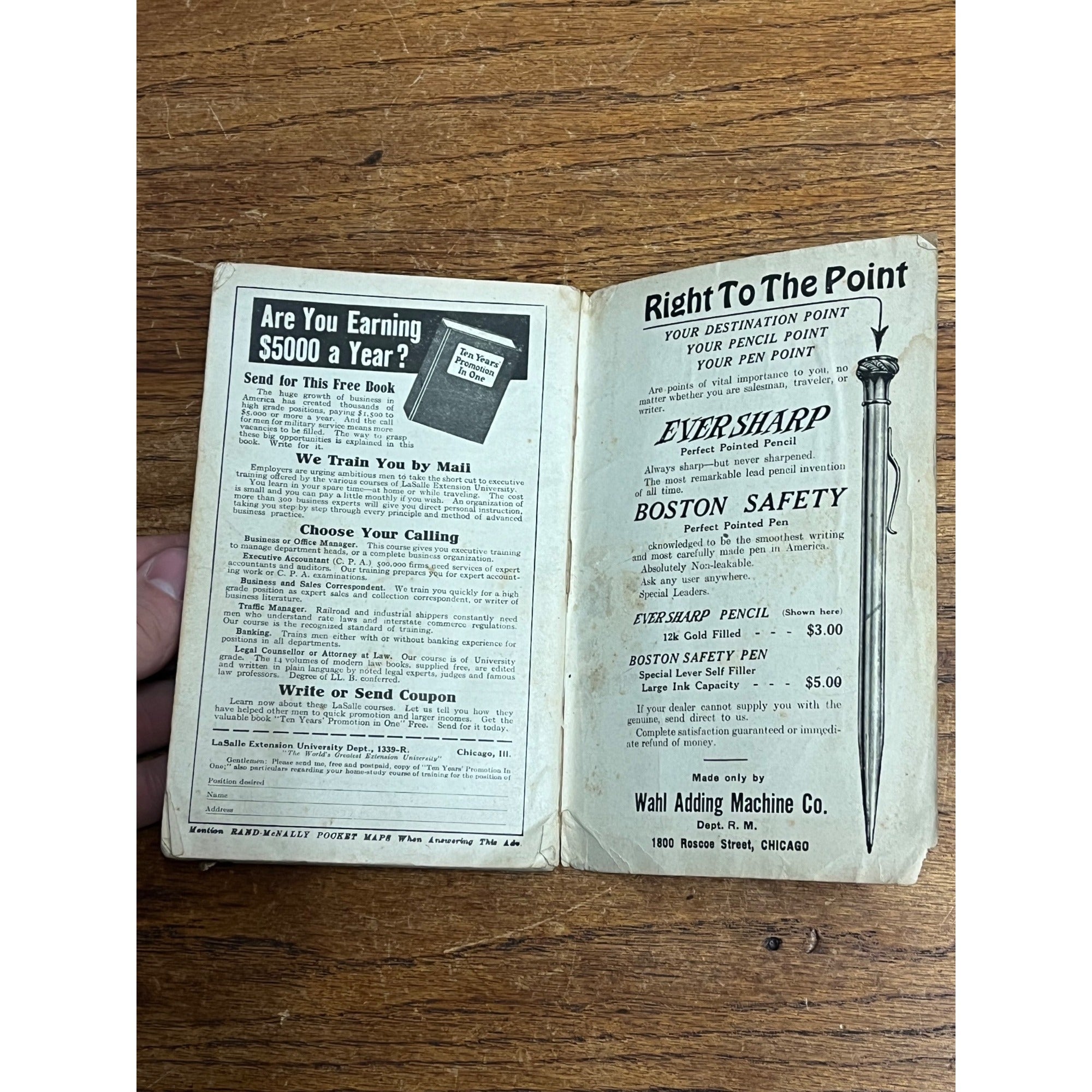 Vintage 1918 Rand-McNally Wisconsin Pocket Map Indexed County & Shippers Guide