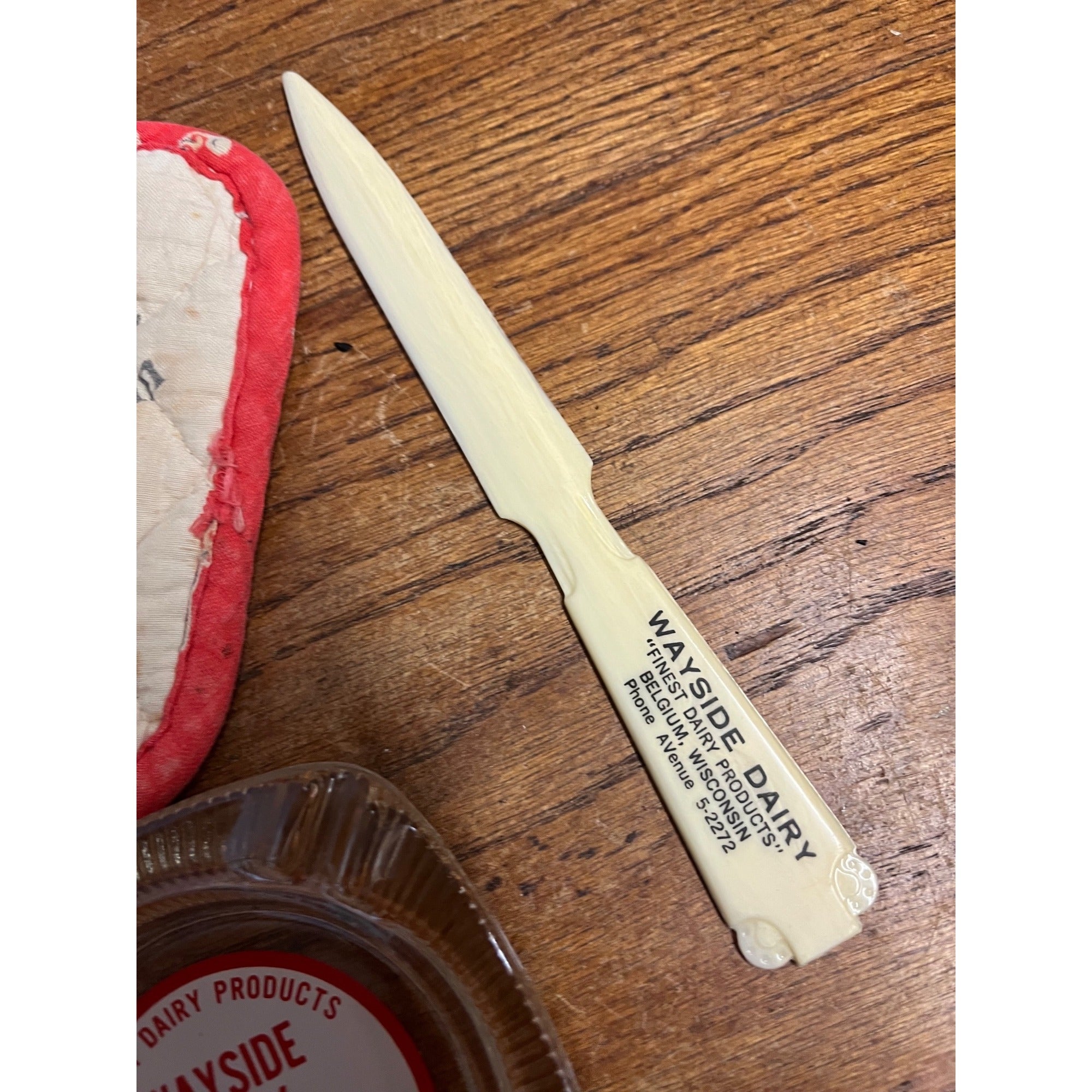 Vintage Wayside Dairy Farm Milk Advertising Ashtray & Opener Belgium Wis WI