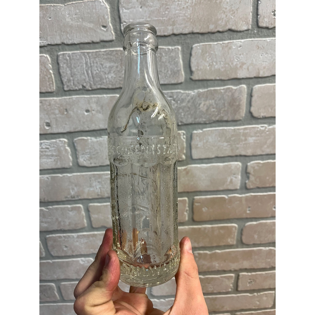 John Graf Milwaukee Art Deco 1920s Soda Bottle Embossed Glass 7-1/2oz