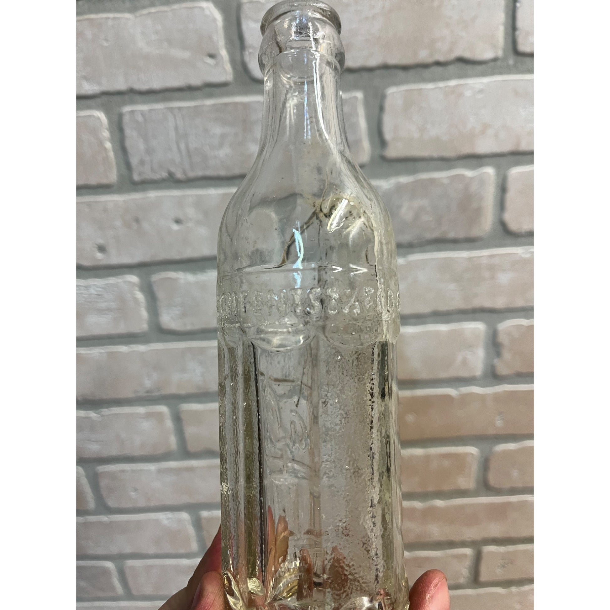 John Graf Milwaukee Art Deco 1920s Soda Bottle Embossed Glass 7-1/2oz