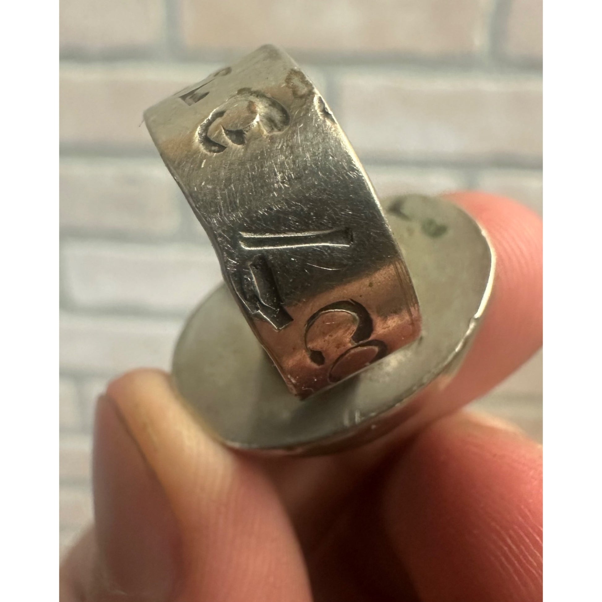 Vintage Navajo Sterling Silver Men's Ring Natural Turquoise Size 7.5 Signed