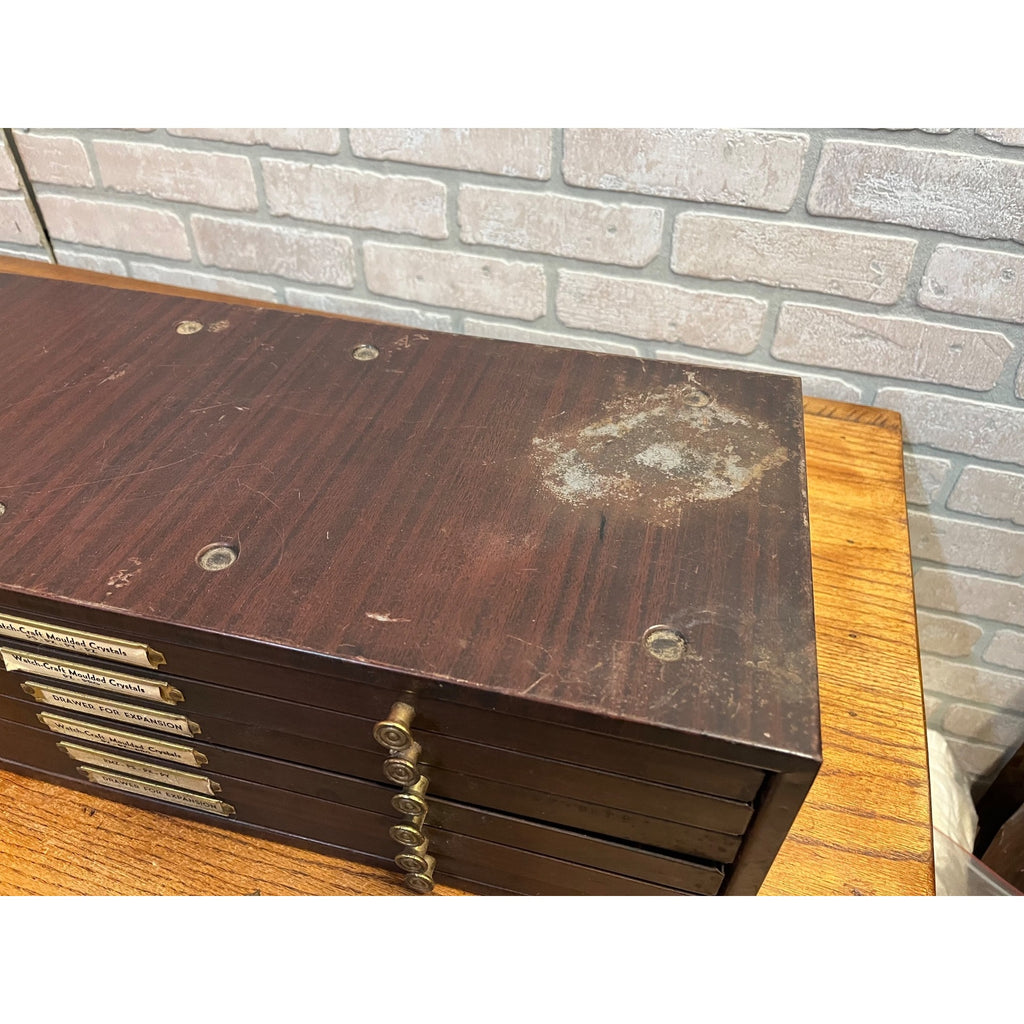 Antique 1930s Metal 6-Drawer Storage Cabinet Watch Parts Apothecary Machinist