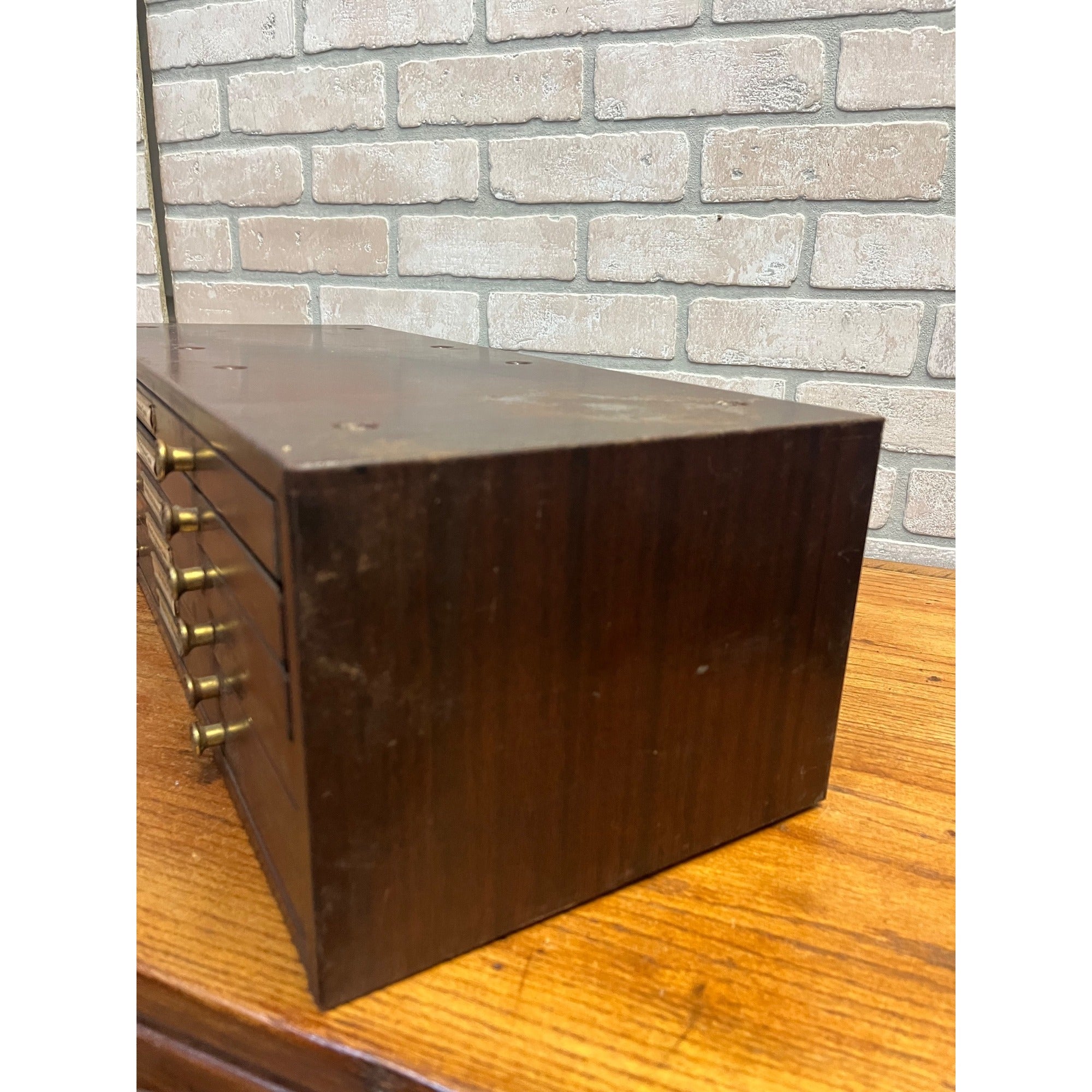 Antique 1930s Metal 6-Drawer Storage Cabinet Watch Parts Apothecary Machinist