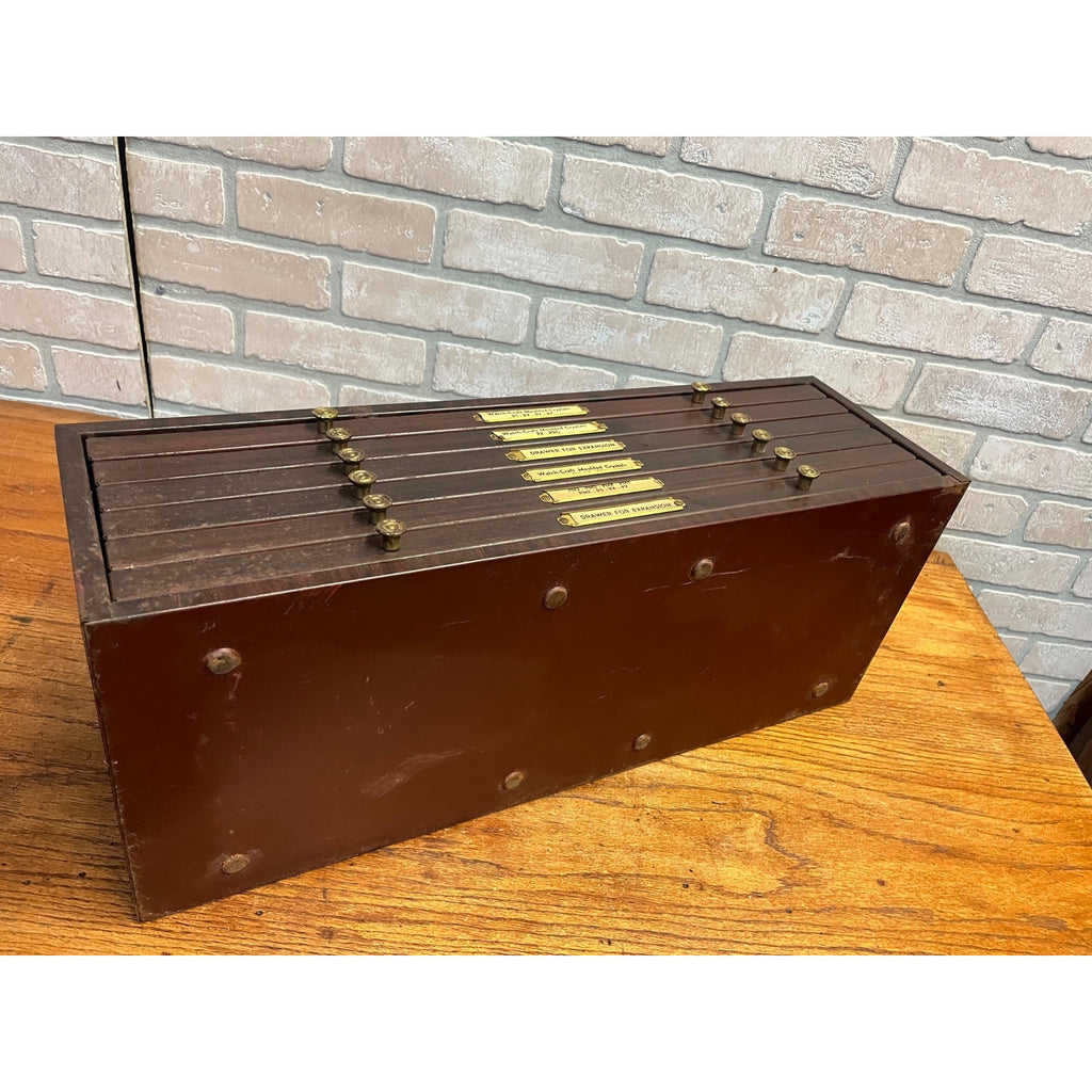 Antique 1930s Metal 6-Drawer Storage Cabinet Watch Parts Apothecary Machinist