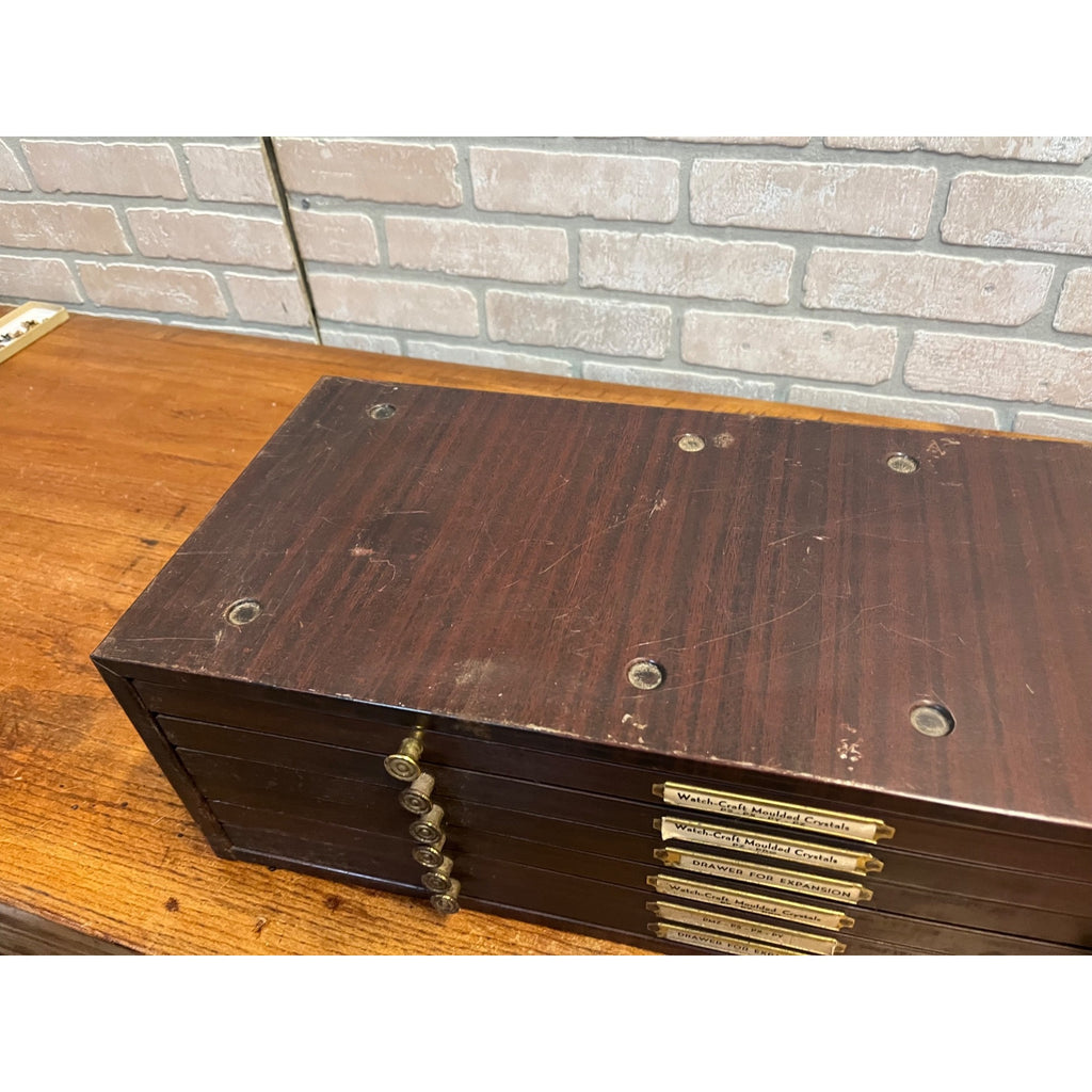 Antique 1930s Metal 6-Drawer Storage Cabinet Watch Parts Apothecary Machinist