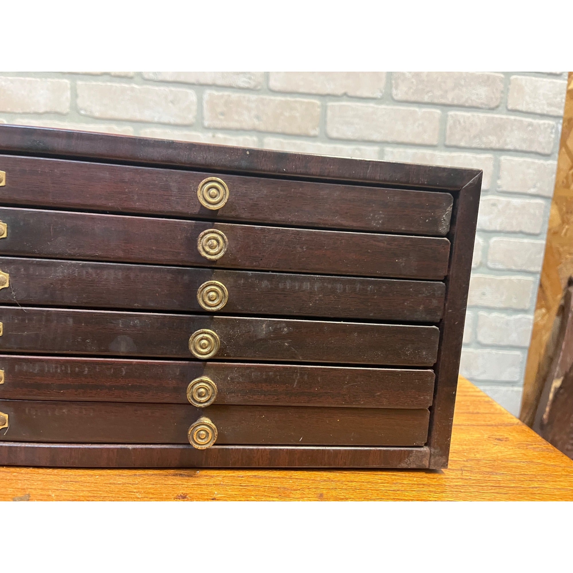 Antique 1930s Metal 6-Drawer Storage Cabinet Watch Parts Apothecary Machinist