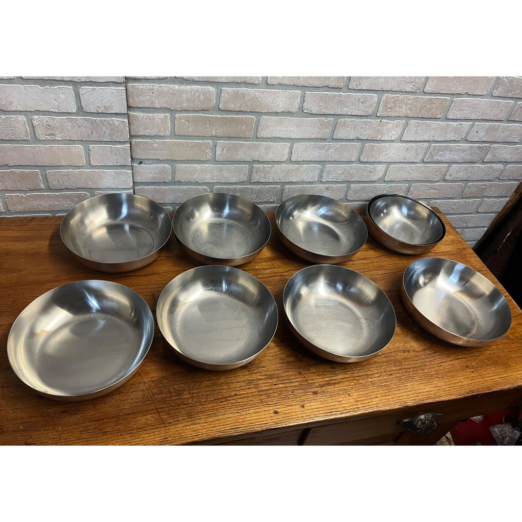 Huge Lot Vintage Old Hall Stainless Steel Salad / Serving Bowl 9.75" MCM Mid-Century