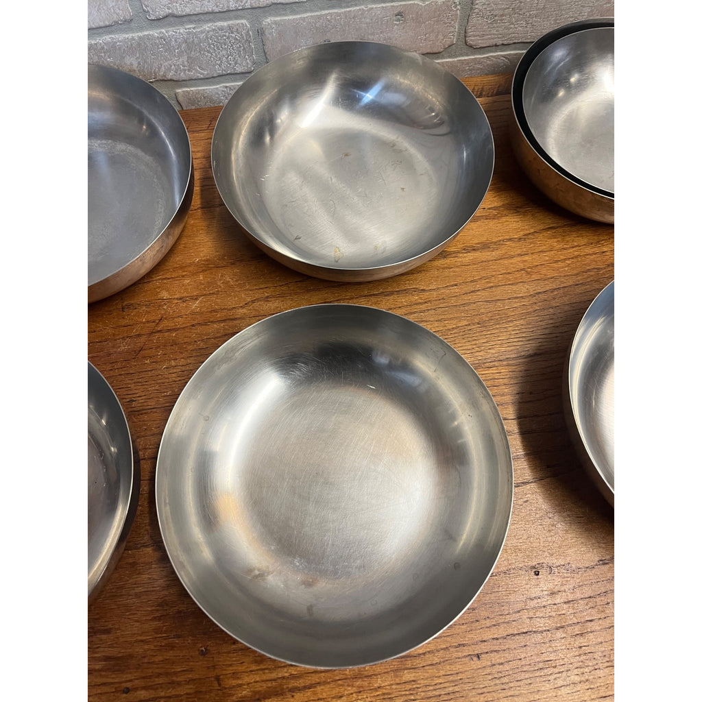 Huge Lot Vintage Old Hall Stainless Steel Salad / Serving Bowl 9.75" MCM Mid-Century