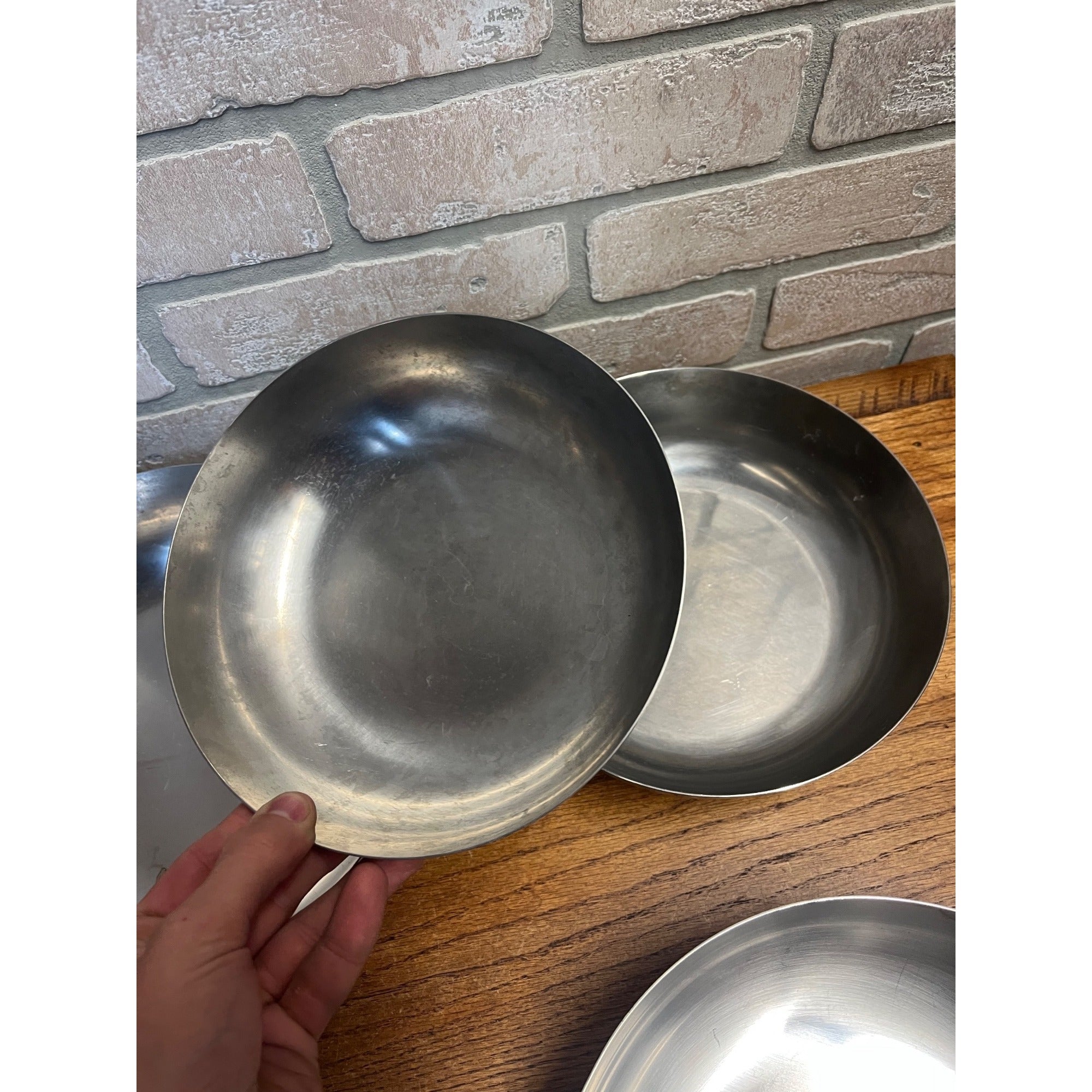 Huge Lot Vintage Old Hall Stainless Steel Salad / Serving Bowl 9.75" MCM Mid-Century
