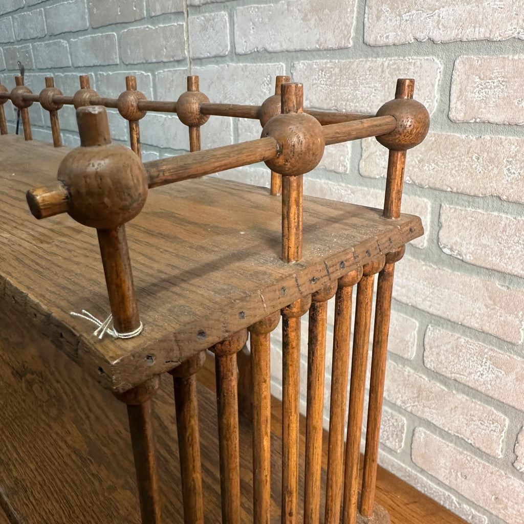 Beautiful Antique Victorian Oak Stick and Ball Open Shelf Ornate