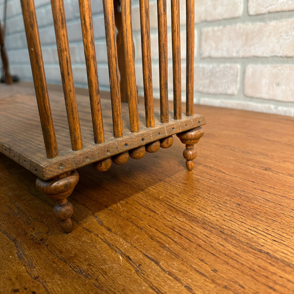 Beautiful Antique Victorian Oak Stick and Ball Open Shelf Ornate