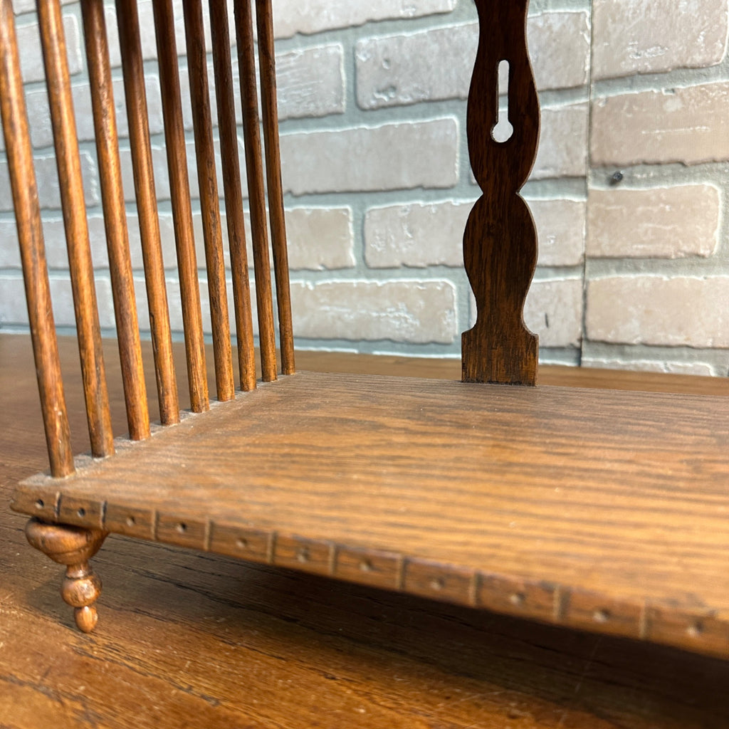 Beautiful Antique Victorian Oak Stick and Ball Open Shelf Ornate