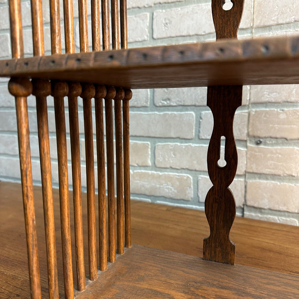 Beautiful Antique Victorian Oak Stick and Ball Open Shelf Ornate