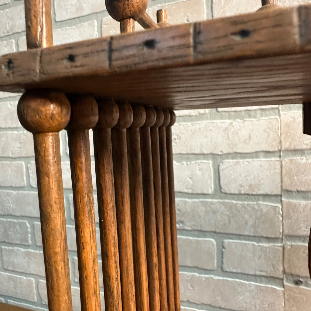 Beautiful Antique Victorian Oak Stick and Ball Open Shelf Ornate