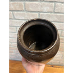 Antique Primitive Stoneware Albany Slip Food Preserve Storage Crock Jar Farmhouse Country Decor