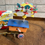 Vintage Lot Tin China Toys Jumping Rabbit Goose Dog Cart Duck Pulling Barrow