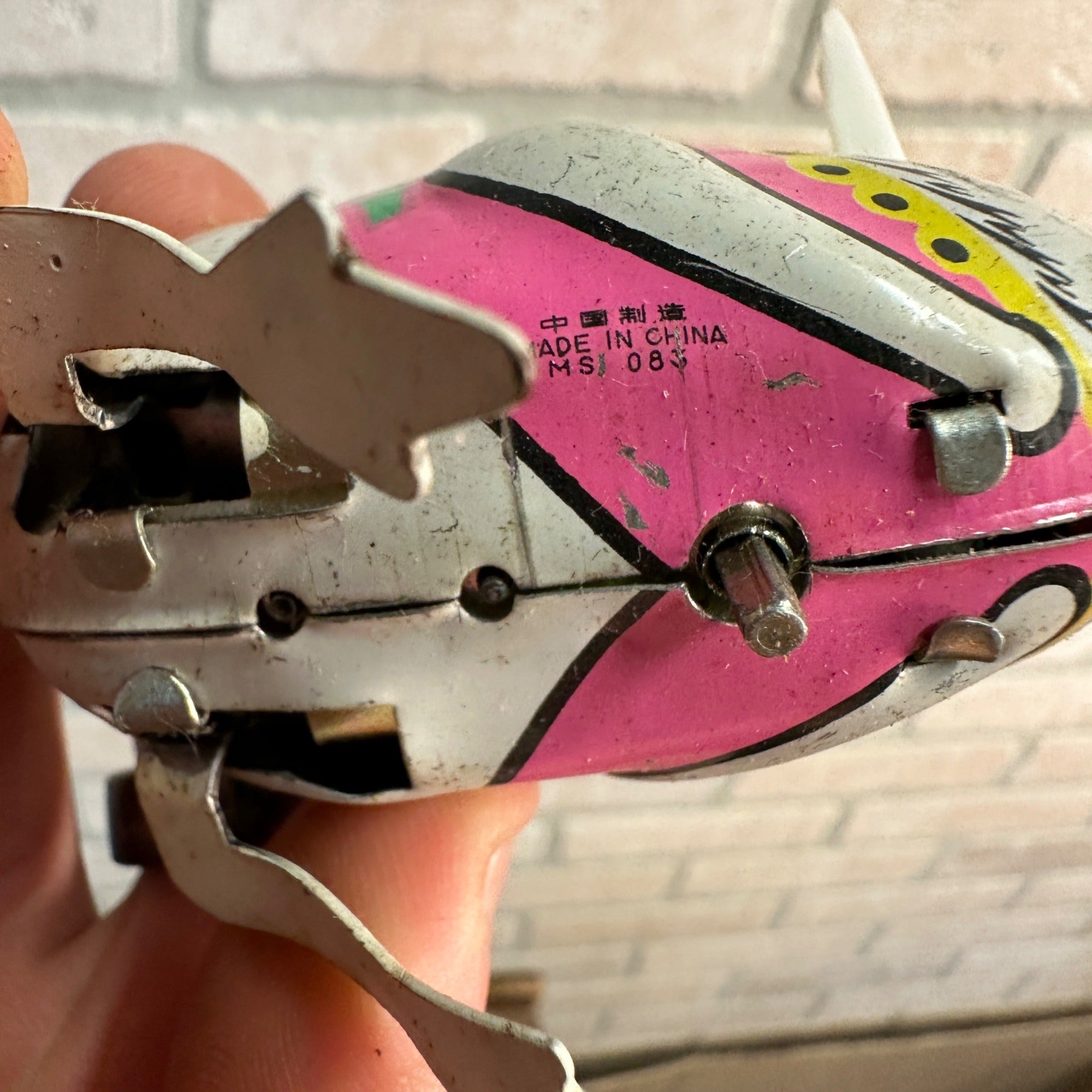 Vintage Lot Tin China Toys Jumping Rabbit Goose Dog Cart Duck Pulling Barrow