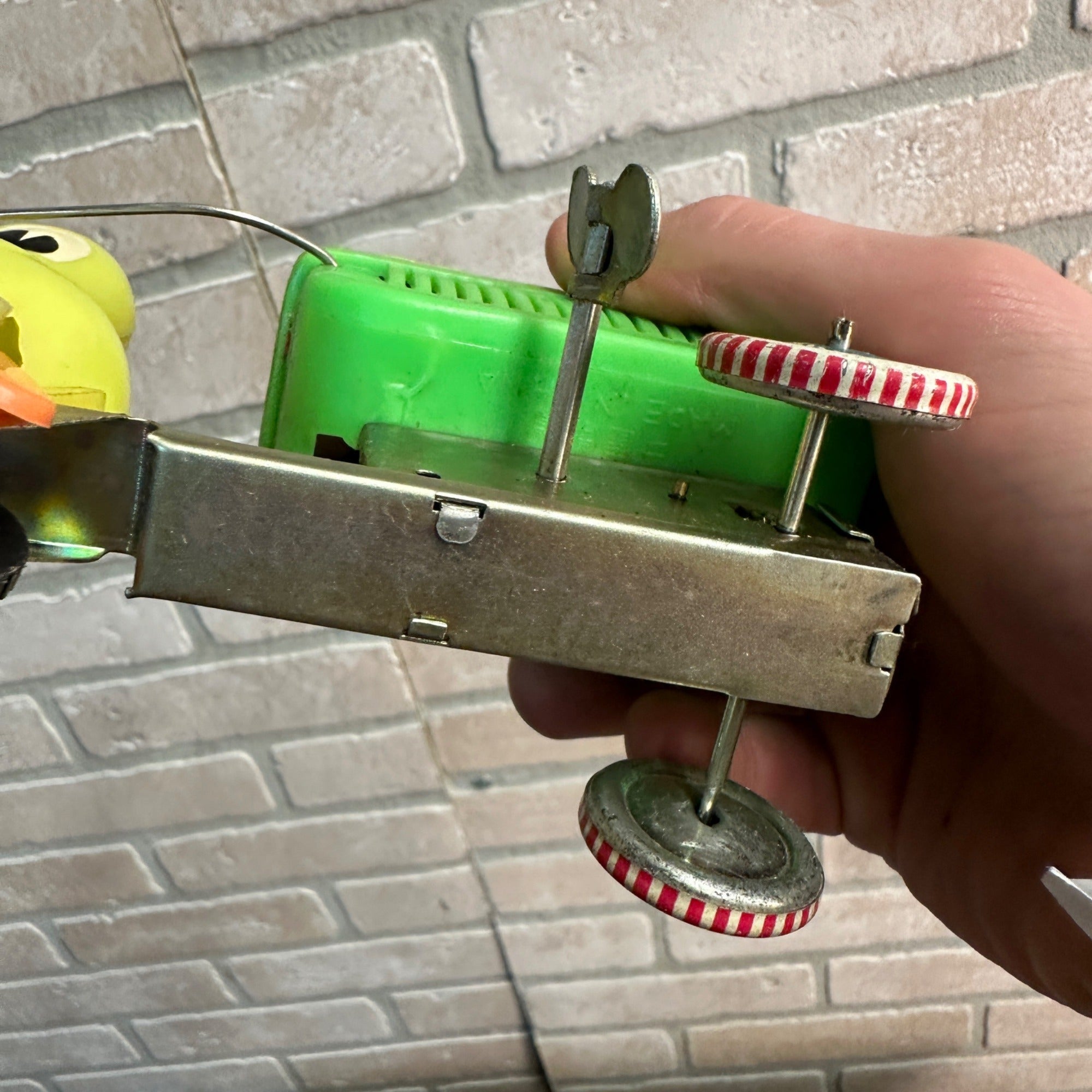 Vintage Lot Tin China Toys Jumping Rabbit Goose Dog Cart Duck Pulling Barrow