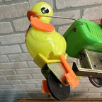 Vintage Lot Tin China Toys Jumping Rabbit Goose Dog Cart Duck Pulling Barrow