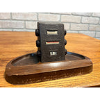 Vintage 1930s Perpetual Calendar Art Deco Pen Holder Desk Organizer Wood Base