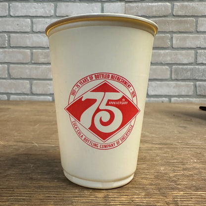 Coca Cola 75th Anniversary 1976 Plastic Soda Cup Shelbyville SOLO