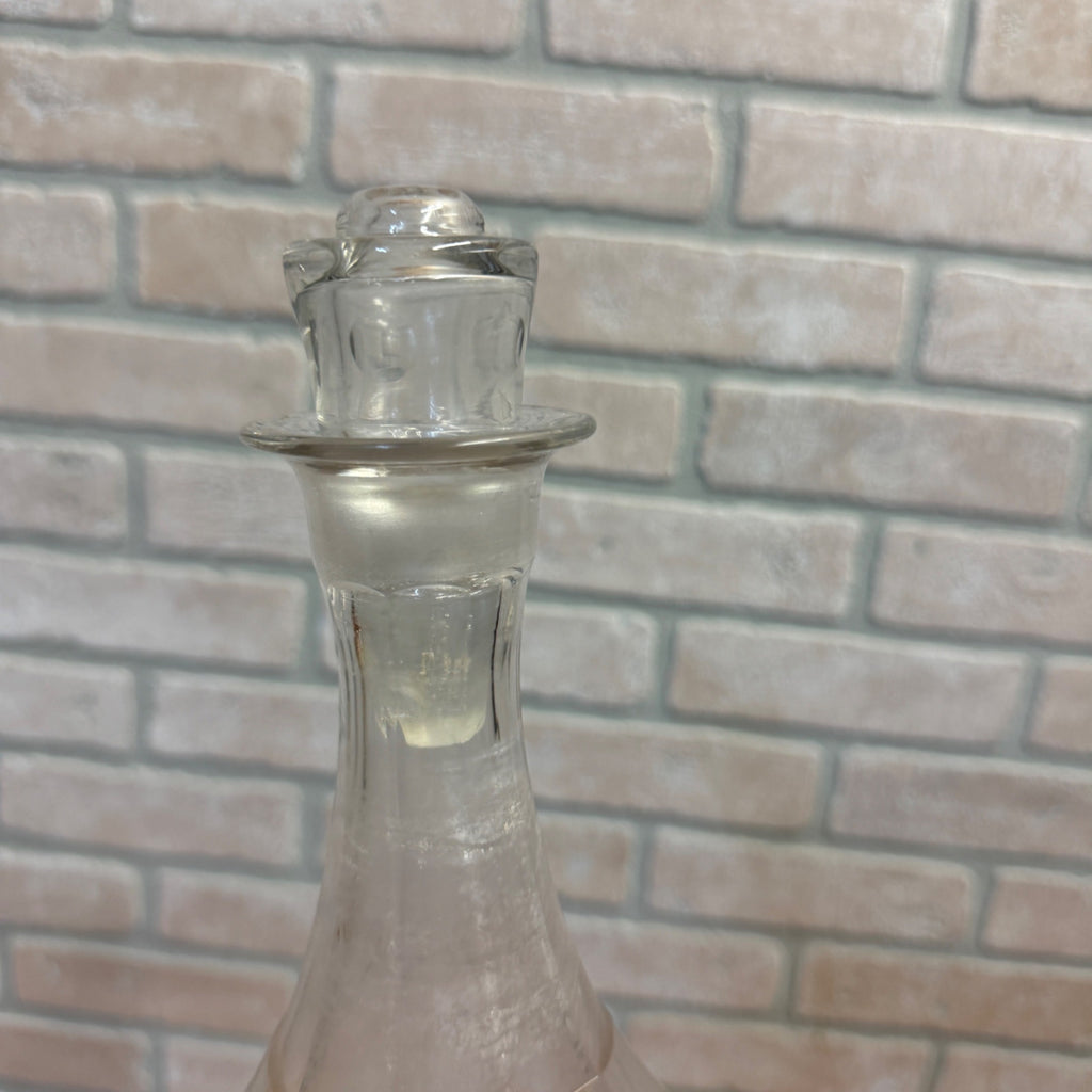 Underwood Whiskey Gold Etched 1900s Back Bar Liquor Glass Decanter Scarce Barware Whisky