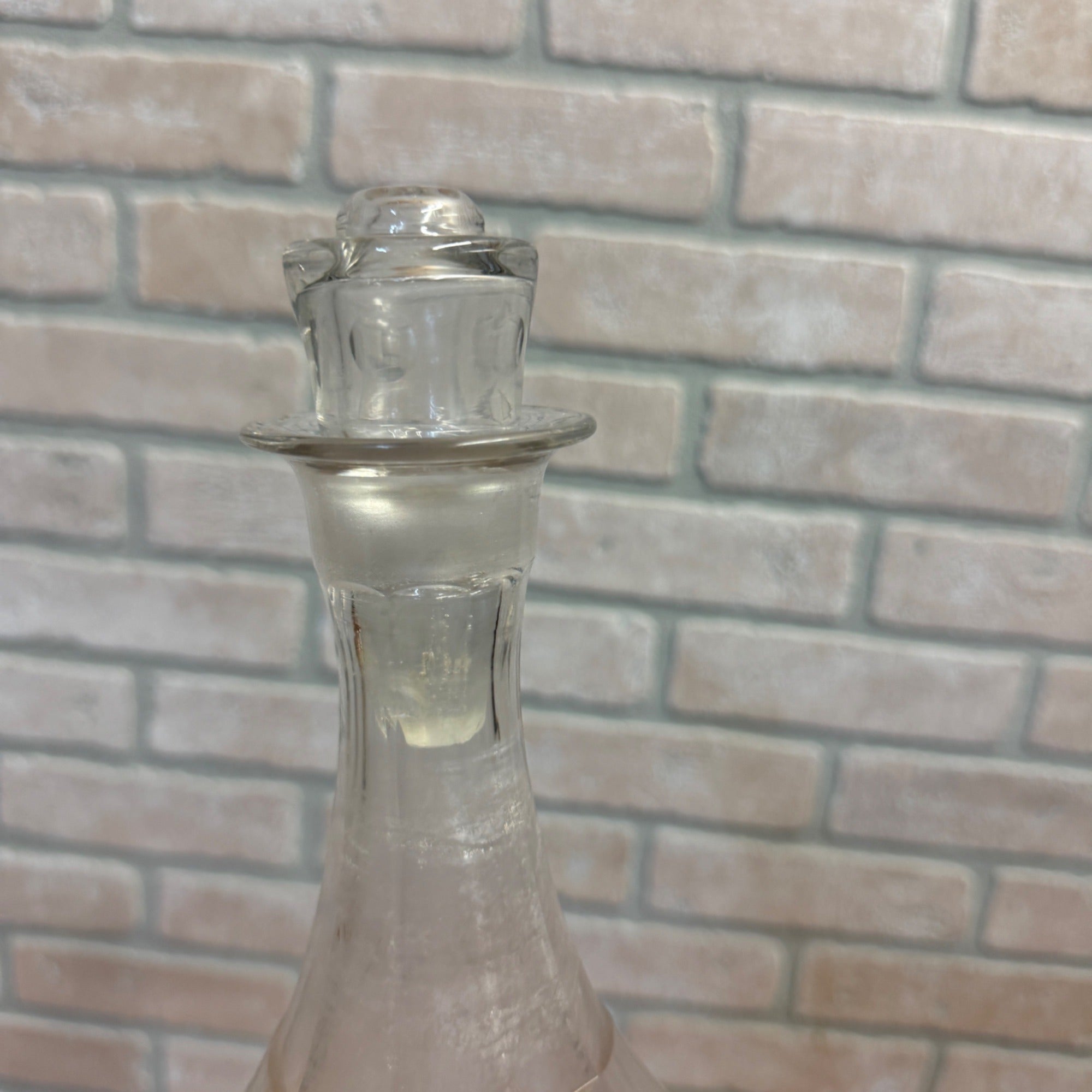 Underwood Whiskey Gold Etched 1900s Back Bar Liquor Glass Decanter Scarce Barware Whisky