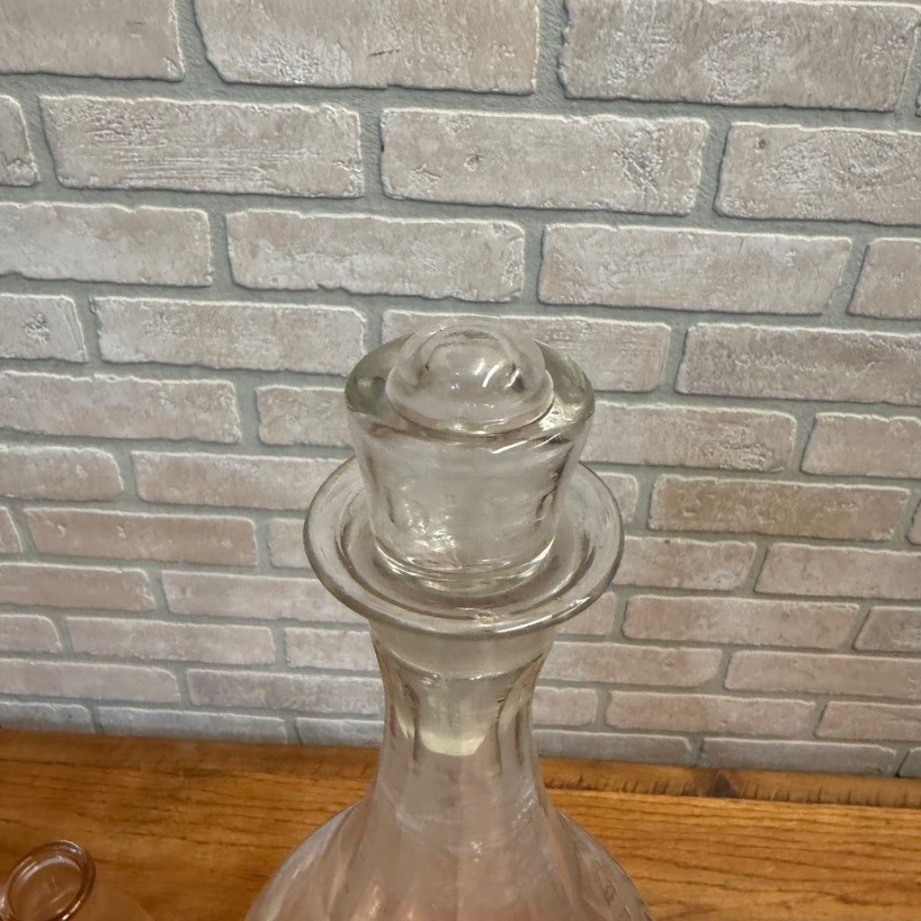 Underwood Whiskey Gold Etched 1900s Back Bar Liquor Glass Decanter Scarce Barware Whisky