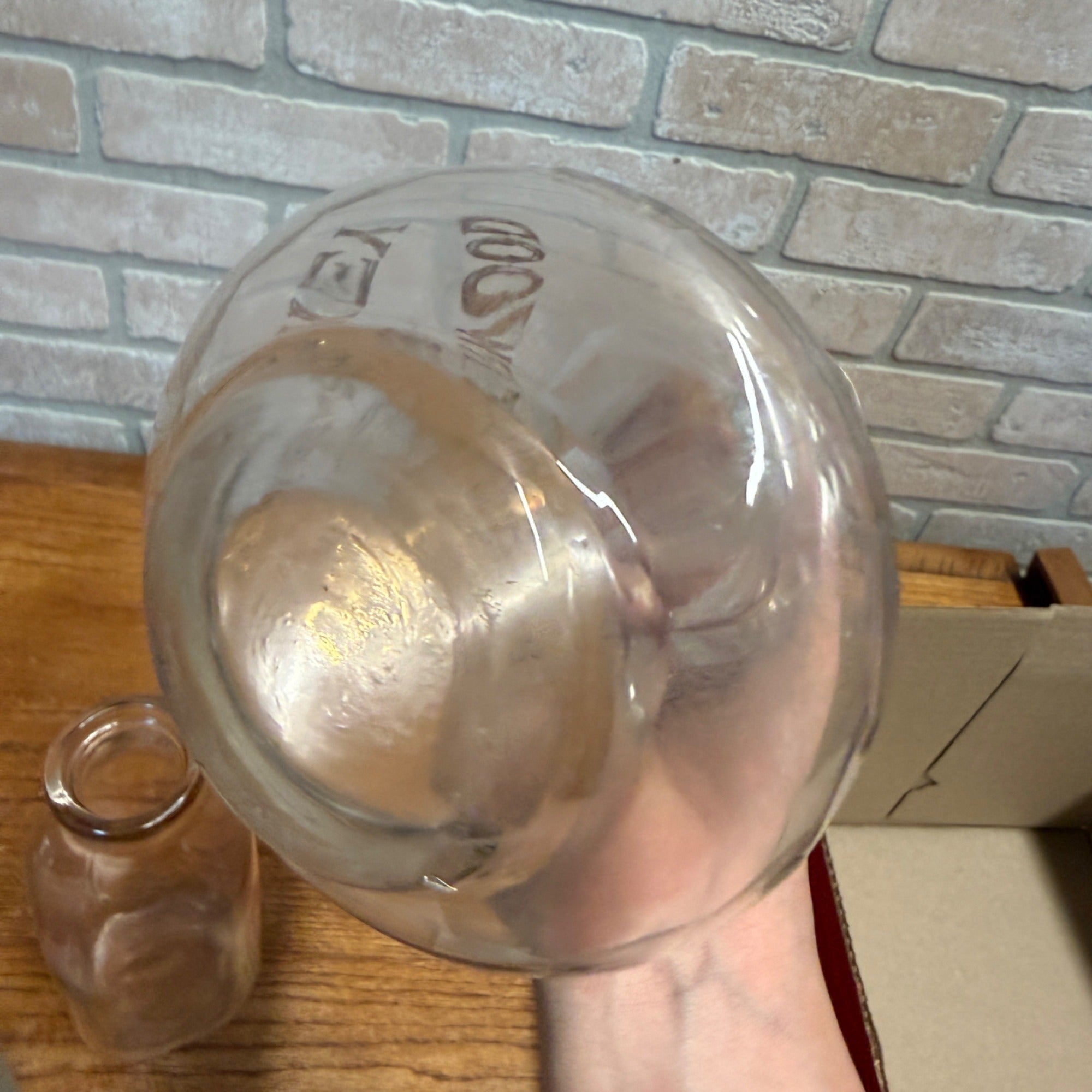Underwood Whiskey Gold Etched 1900s Back Bar Liquor Glass Decanter Scarce Barware Whisky
