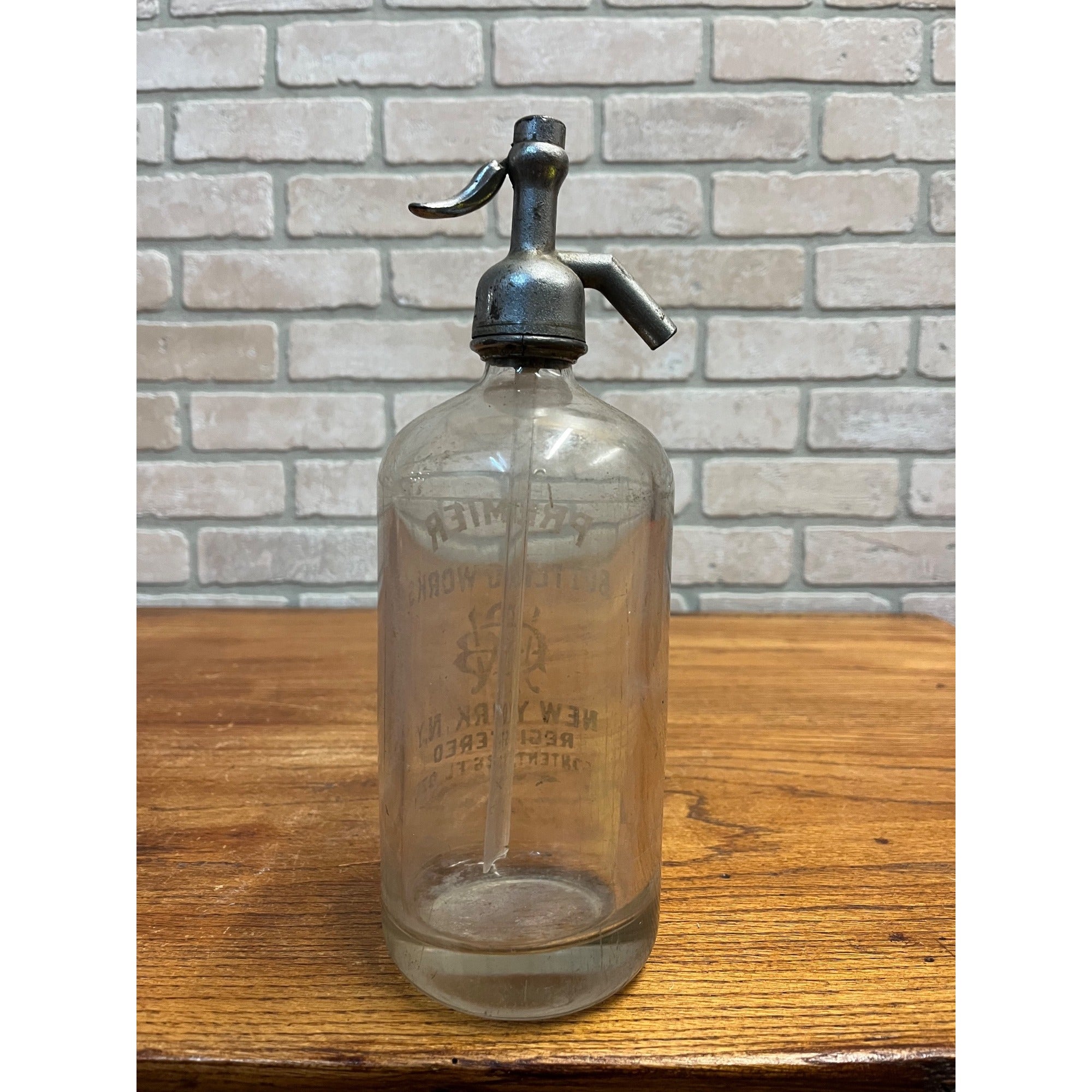 Vintage 1920s Premier Bottling Works New York NY Soda Selzter Glass Bottle