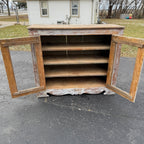 Antique Primitive Cabinet Kitchen Cupboard Chippy White Sideboard Buffet
