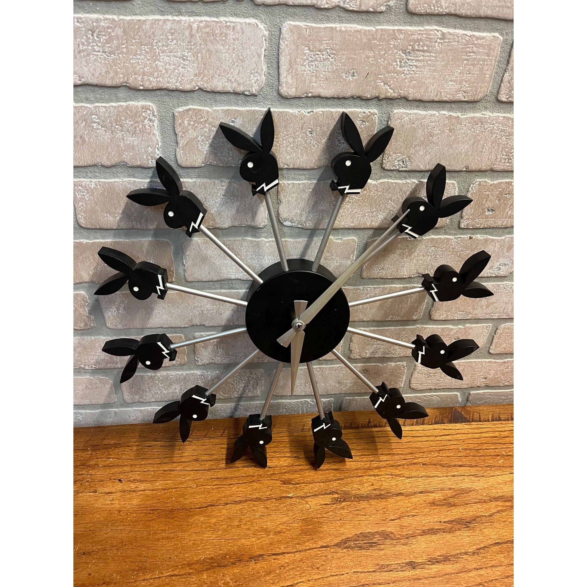 RARE Vintage Playboy Bunny Wall Clock MCM 1960s Battery Op 17"