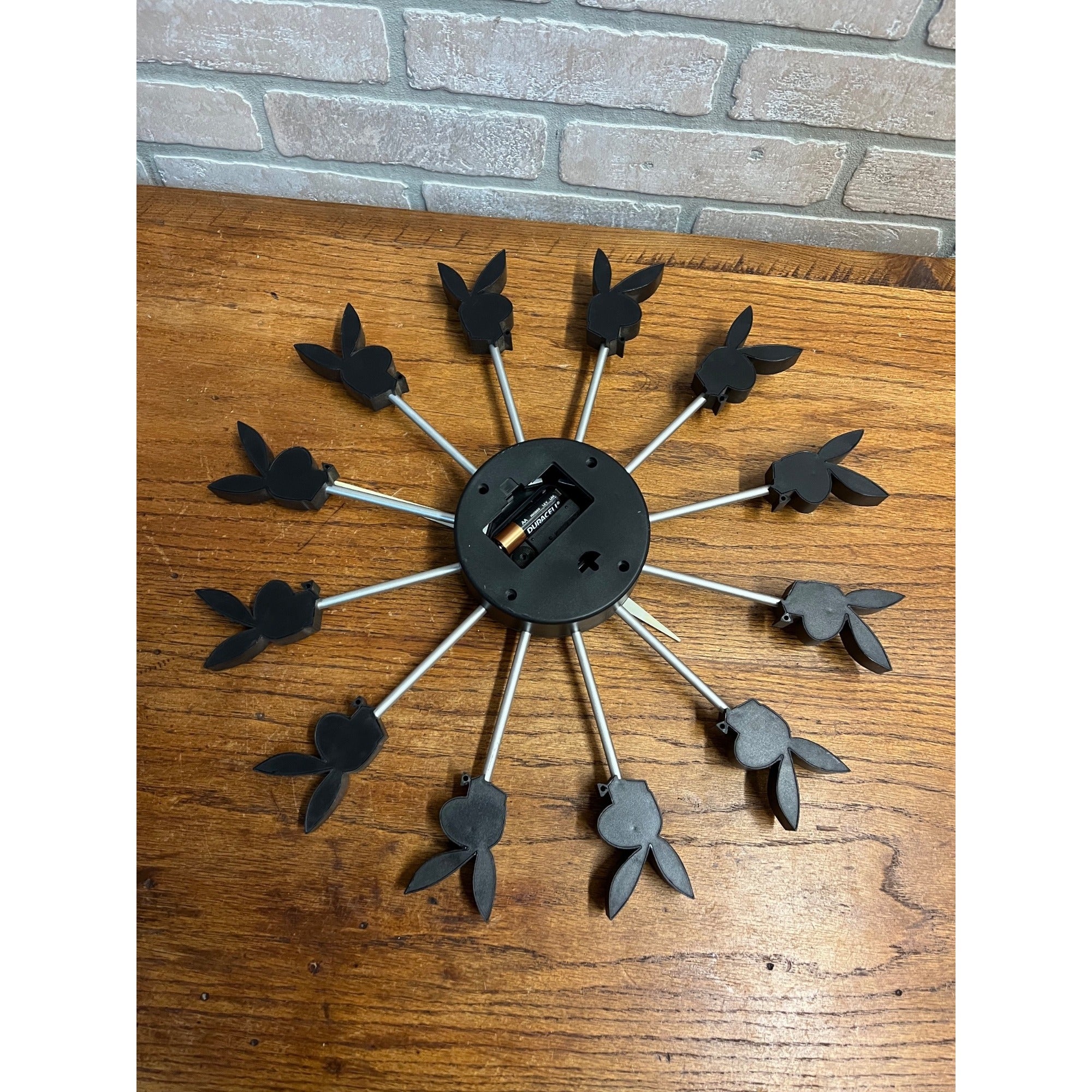 RARE Vintage Playboy Bunny Wall Clock MCM 1960s Battery Op 17"