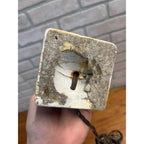 Vintage 1940s Table Lamp 11" Chalkware Girl Child w/ Bonnet & Flower Basket