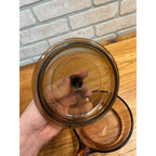 Corning Amber Vision Ware V-1-B 1 Qt. Pot with Pyrex Lid P-81-C France