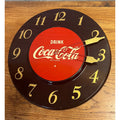 Vintage 1950s Coca Cola Metal Advertising Clock Sign - Works! - 18" Dia