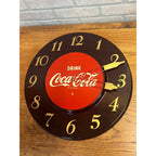 Vintage 1950s Coca Cola Metal Advertising Clock Sign - Works! - 18" Dia