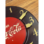 Vintage 1950s Coca Cola Metal Advertising Clock Sign - Works! - 18" Dia