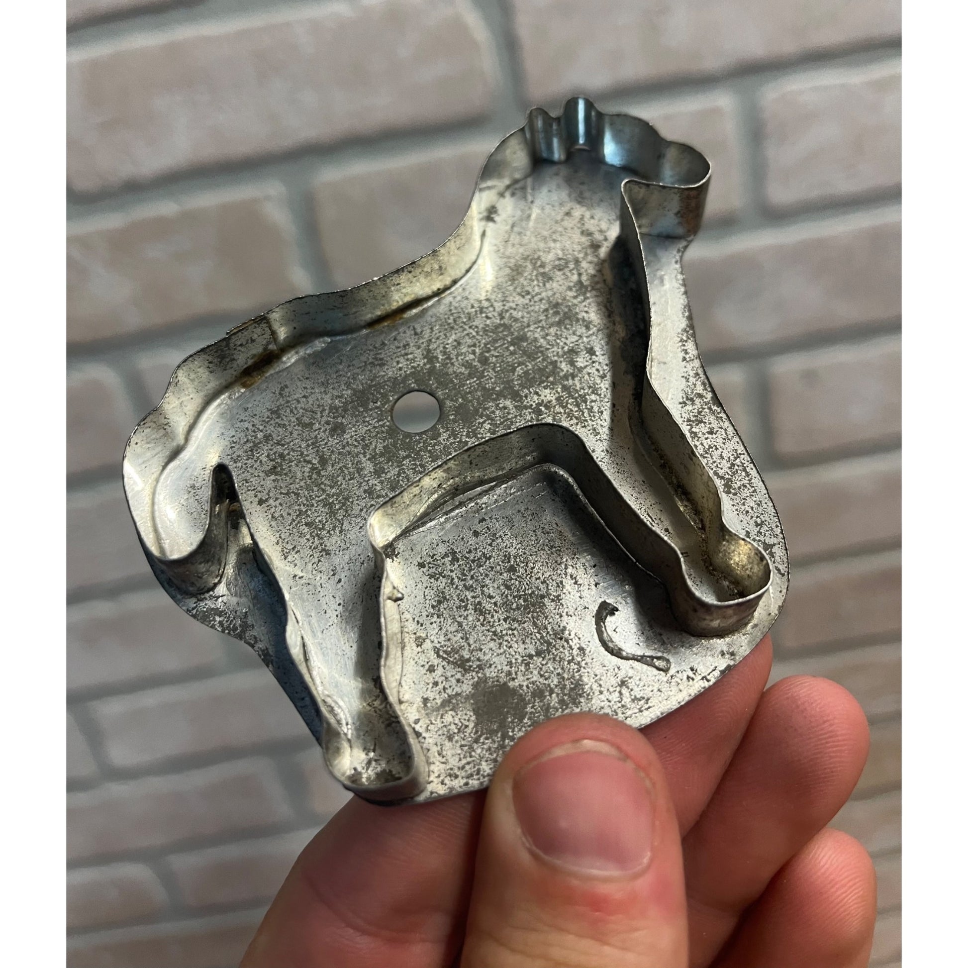 Antique Vintage Primitive Horse Pony Tin Metal Cookie Cutter Soldered Handle