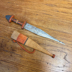 Vintage African Arm Dagger Knife & Snakeskin Sheath Tebu Tubu