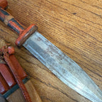 Vintage African Arm Dagger Knife & Snakeskin Sheath Tebu Tubu