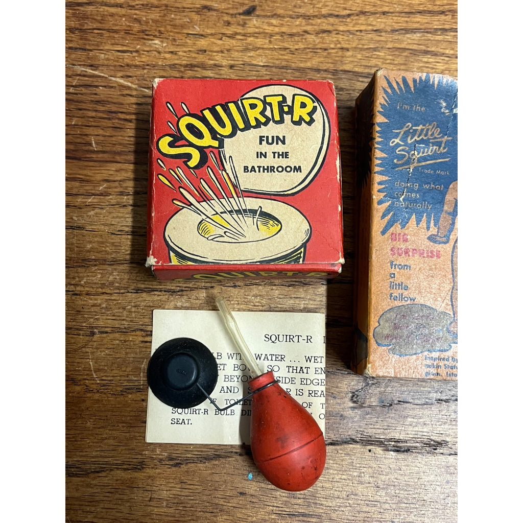 Vintage 1930s Novelty Gag Gift Bathroom Squirter + Little Squirt Doll
