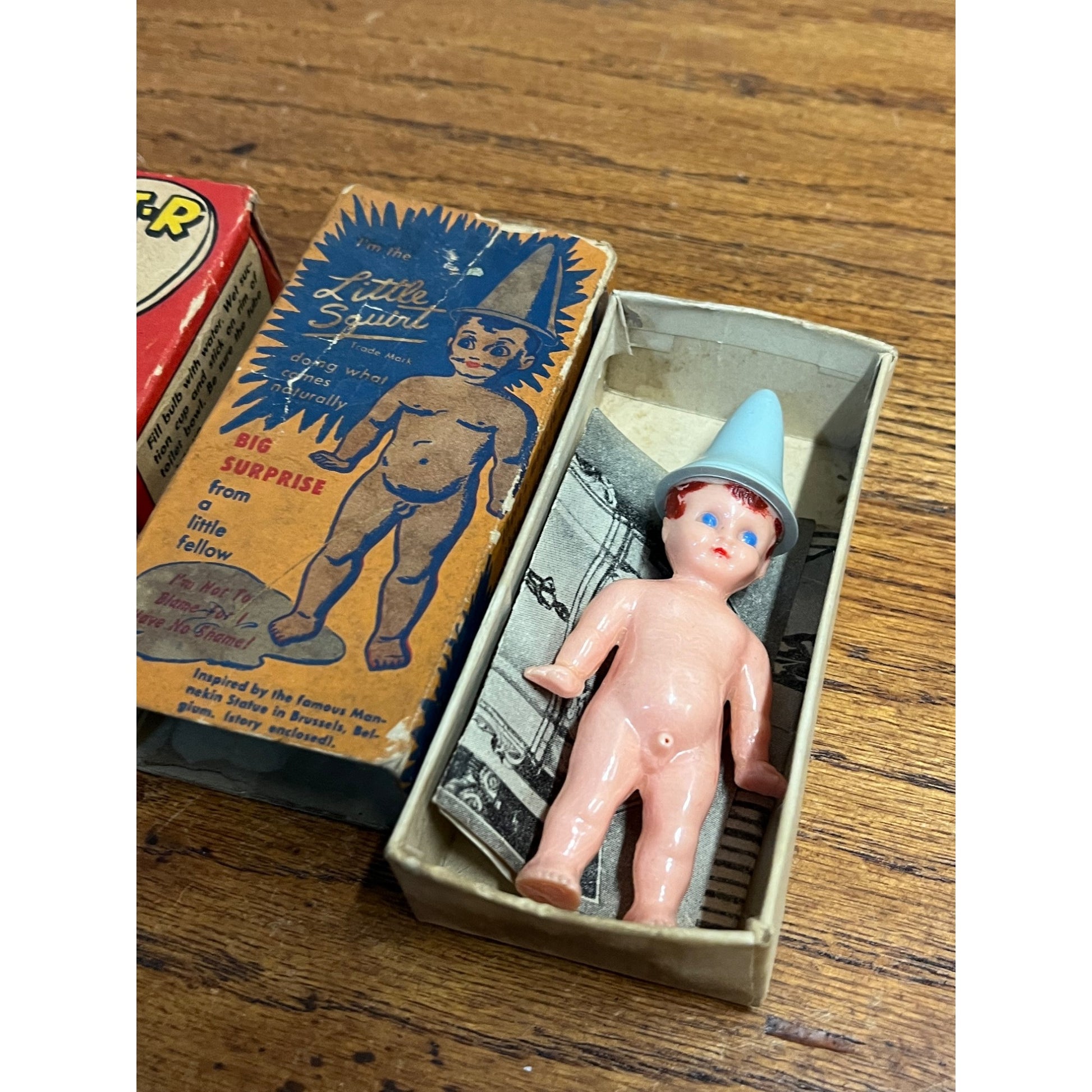 Vintage 1930s Novelty Gag Gift Bathroom Squirter + Little Squirt Doll