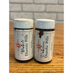 Vintage Lot (2) Wisconsin Pharmacal Co. Amber Glass Medicine Bottles Milwaukee