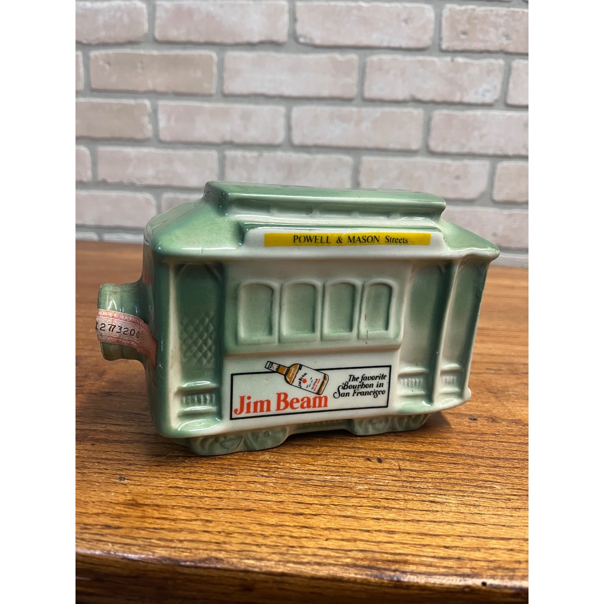 1968 Jim Beam San Francisco Trolley Cable Car Powell & Mason Streets Decanter