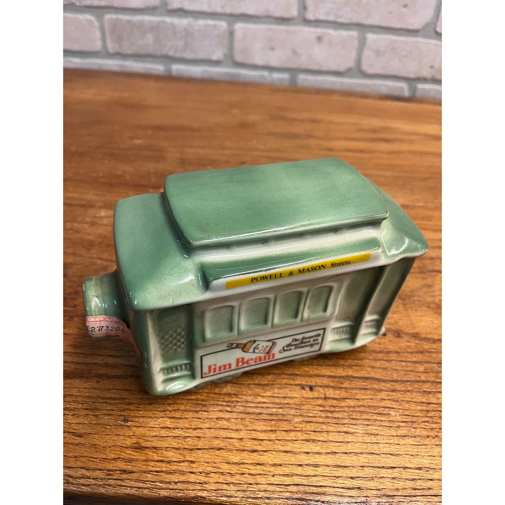 1968 Jim Beam San Francisco Trolley Cable Car Powell & Mason Streets Decanter