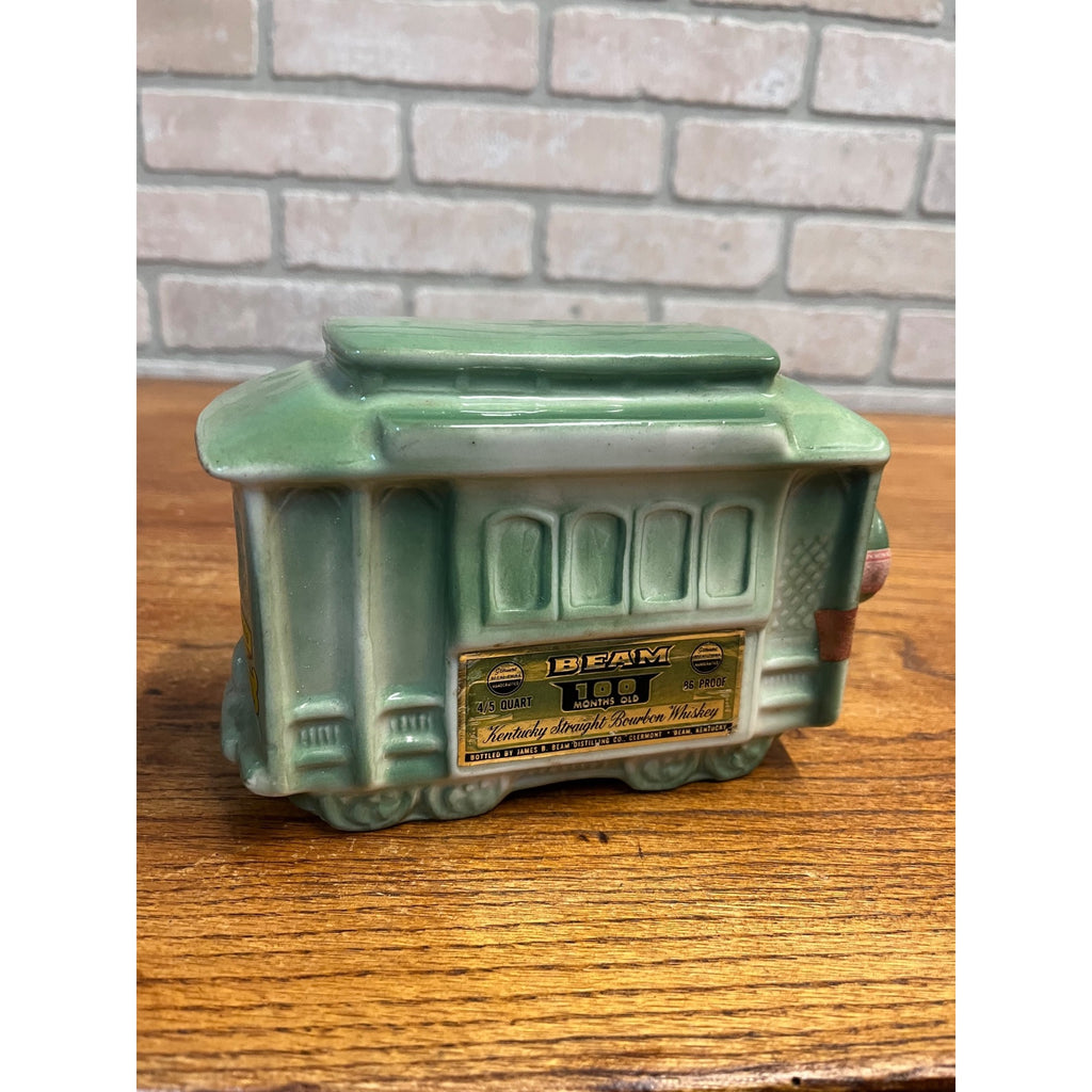 1968 Jim Beam San Francisco Trolley Cable Car Powell & Mason Streets Decanter